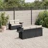 Image de Vidaxl Salon De Jardin 6 Pcs Avec Coussins Noir RÃ©sine TressÃ©e