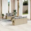 Image de Vidaxl Salon De Jardin Avec Coussins 6 Pcs Beige RÃ©sine TressÃ©e