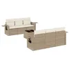 Image de Vidaxl Salon De Jardin Avec Coussins 7 Pcs Beige RÃ©sine TressÃ©e