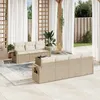 Image de Vidaxl Salon De Jardin Avec Coussins 8 Pcs Beige RÃ©sine TressÃ©e