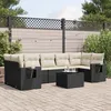 Image de Vidaxl Salon De Jardin 8 Pcs Avec Coussins Noir RÃ©sine TressÃ©e