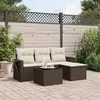 Image de Vidaxl Salon De Jardin 4 Pcs Avec Coussins Marron RÃ©sine TressÃ©e