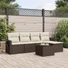 Image de Vidaxl Salon De Jardin Avec Coussins 6 Pcs Marron RÃ©sine TressÃ©e