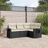 Image de Vidaxl Salon De Jardin 4 Pcs Avec Coussins Noir RÃ©sine TressÃ©e