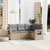 Image de Vidaxl Salon De Jardin Avec Coussins 4 Pcs Beige RÃ©sine TressÃ©e