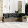 Image de Vidaxl Salon De Jardin 5 Pcs Avec Coussins Gris RÃ©sine TressÃ©e
