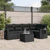 Image de Vidaxl Salon De Jardin 6 Pcs Avec Coussins Noir RÃ©sine TressÃ©e