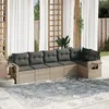 Image de Vidaxl Salon De Jardin 6 Pcs Avec Coussins Gris Clair RÃ©sine TressÃ©e
