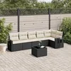 Image de Vidaxl Salon De Jardin 7 Pcs Avec Coussins Noir RÃ©sine TressÃ©e