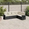 Image de Vidaxl Salon De Jardin 6 Pcs Avec Coussins Noir RÃ©sine TressÃ©e