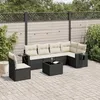 Image de Vidaxl Salon De Jardin 7 Pcs Avec Coussins Noir RÃ©sine TressÃ©e