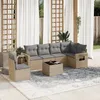 Image de Vidaxl Salon De Jardin Avec Coussins 7 Pcs Beige RÃ©sine TressÃ©e