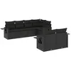 Image de Vidaxl Salon De Jardin 7 Pcs Avec Coussins Noir RÃ©sine TressÃ©e