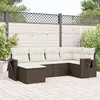 Image de Vidaxl Salon De Jardin Avec Coussins 6 Pcs Marron RÃ©sine TressÃ©e