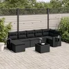 Image de Vidaxl Salon De Jardin 8 Pcs Avec Coussins Noir RÃ©sine TressÃ©e