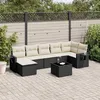 Image de Vidaxl Salon De Jardin 8 Pcs Avec Coussins Noir RÃ©sine TressÃ©e