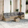 Image de Vidaxl Salon De Jardin Avec Coussins 8 Pcs Beige RÃ©sine TressÃ©e