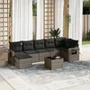 Image de Vidaxl Salon De Jardin 8 Pcs Avec Coussins Gris RÃ©sine TressÃ©e