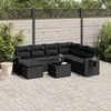 Image de Vidaxl Salon De Jardin 8 Pcs Avec Coussins Noir RÃ©sine TressÃ©e