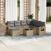 Image de Vidaxl Salon De Jardin Avec Coussins 8 Pcs Beige RÃ©sine TressÃ©e