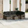 Image de Vidaxl Salon De Jardin 8 Pcs Avec Coussins Gris RÃ©sine TressÃ©e