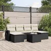 Image de Vidaxl Salon De Jardin 7 Pcs Avec Coussins Noir RÃ©sine TressÃ©e