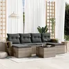 Image de Vidaxl Salon De Jardin Avec Coussins 7 Pcs Gris RÃ©sine TressÃ©e