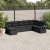 Image de Vidaxl Salon De Jardin 8 Pcs Avec Coussins Noir RÃ©sine TressÃ©e