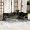 Image de Vidaxl Salon De Jardin 8 Pcs Avec Coussins Gris RÃ©sine TressÃ©e