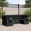 Image de Vidaxl Salon De Jardin 6 Pcs Avec Coussins Noir RÃ©sine TressÃ©e