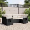 Image de Vidaxl Salon De Jardin 6 Pcs Avec Coussins Noir RÃ©sine TressÃ©e