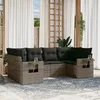Image de Vidaxl Salon De Jardin 6 Pcs Avec Coussins Gris RÃ©sine TressÃ©e