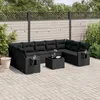 Image de Vidaxl Salon De Jardin 10 Pcs Avec Coussins Noir RÃ©sine TressÃ©e