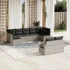 Image de Vidaxl Salon De Jardin 9 Pcs Avec Coussins Gris Clair RÃ©sine TressÃ©e