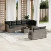 Image de Vidaxl Salon De Jardin Avec Coussins 10 Pcs Gris RÃ©sine TressÃ©e