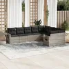 Image de Vidaxl Salon De Jardin 9 Pcs Avec Coussins Gris Clair RÃ©sine TressÃ©e