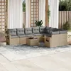 Image de Vidaxl Salon De Jardin Avec Coussins 10 Pcs Beige RÃ©sine TressÃ©e
