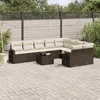 Image de Vidaxl Salon De Jardin 10 Pcs Avec Coussins Marron RÃ©sine TressÃ©e
