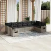 Image de Vidaxl Salon De Jardin Avec Coussins 10 Pcs Gris Clair RÃ©sine TressÃ©e