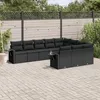 Image de Vidaxl Salon De Jardin 10 Pcs Avec Coussins Noir RÃ©sine TressÃ©e