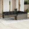 Image de Vidaxl Salon De Jardin Avec Coussins 10 Pcs Gris RÃ©sine TressÃ©e