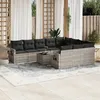 Image de Vidaxl Salon De Jardin 11 Pcs Avec Coussins Gris Clair RÃ©sine TressÃ©e