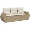 Image de Vidaxl Salon De Jardin Avec Coussins 3 Pcs Beige RÃ©sine TressÃ©e