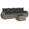Image de Vidaxl Salon De Jardin 5 Pcs Avec Coussins Gris RÃ©sine TressÃ©e