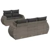 Image de Vidaxl Salon De Jardin 6 Pcs Avec Coussins Gris RÃ©sine TressÃ©e