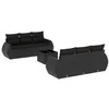 Image de Vidaxl Salon De Jardin 7 Pcs Avec Coussins Noir RÃ©sine TressÃ©e