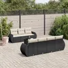 Image de Vidaxl Salon De Jardin 8 Pcs Avec Coussins Noir RÃ©sine TressÃ©e