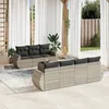 Image de Vidaxl Salon De Jardin 8 Pcs Avec Coussins Gris Clair RÃ©sine TressÃ©e
