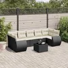 Image de Vidaxl Salon De Jardin 8 Pcs Avec Coussins Noir RÃ©sine TressÃ©e