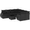 Image de Vidaxl Salon De Jardin 9 Pcs Avec Coussins Noir RÃ©sine TressÃ©e
